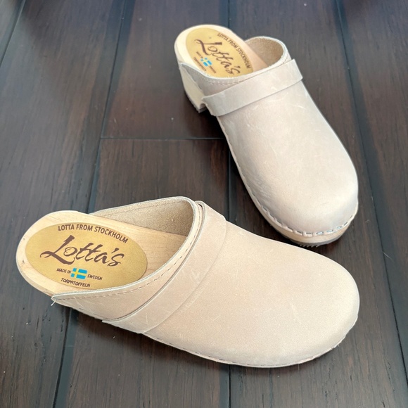 Lotta From Stockholm Low Slip-on Clogs - Size 37 Oatmeal Nubuck - Picture 7 of 7